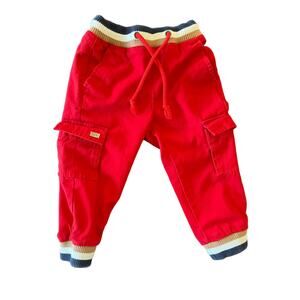 Benetton VGUC Red Cargo Pants. 2 Years.